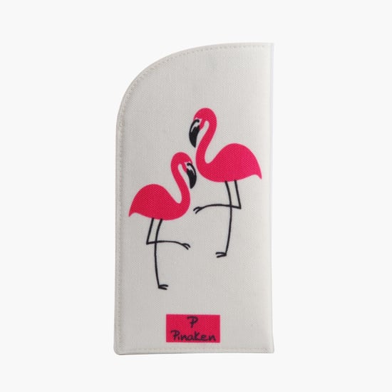 PINAKEN Flamingo Blush Multicolour Printed Spectacle Cover - 18x9cm