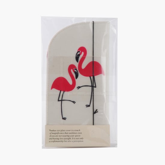 PINAKEN Flamingo Blush Multicolour Printed Spectacle Cover - 18x9cm