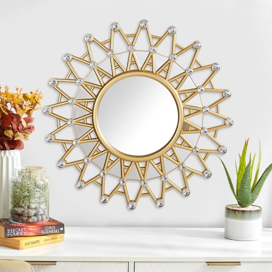 Corsica Reflection Metal Round Decorative Mirror - 45cm