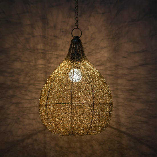 HOMESAKE Contemporary Decor Gold Textured Metal Ceiling Lamp