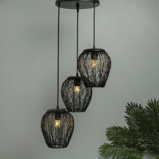 HOMESAKE Contemporary Decor Black Metal Cluster Lamps And Chandelier