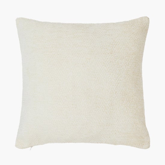 PORTICO Enchant White Solid Cotton Cushion Cover - 41x41cm