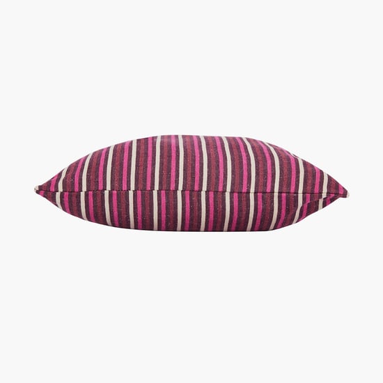 PORTICO Enchant Purple Striped Cotton Cushion Cover - 41x41cm