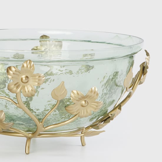 Fiesta Glass Potpourri Bowl with Metal Stand