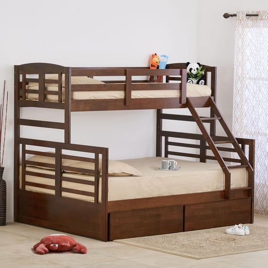 Helios Della Bunk Bed with Drawer Storage - Brown