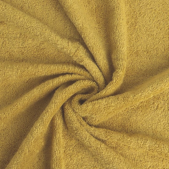 SPACES Atrium Eoss Mustard and Brown Textured Cotton Bath Towels - Set Of 2 - 70x150cm