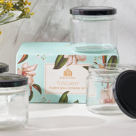 Tuscany Set of 4 Glass Jars - 350ml