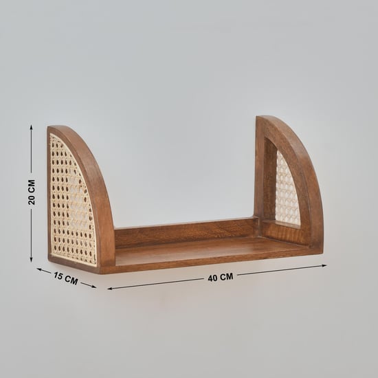 Cane Connection Mango Wood Wall Shelf - Brown