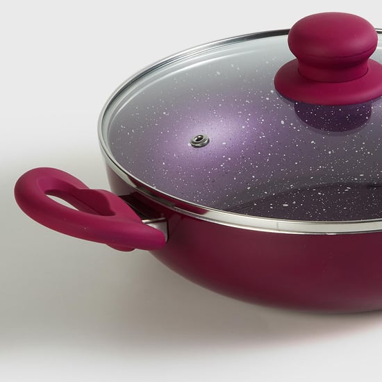 Colour Connect Aluminium Kadhai with Lid - 24cm