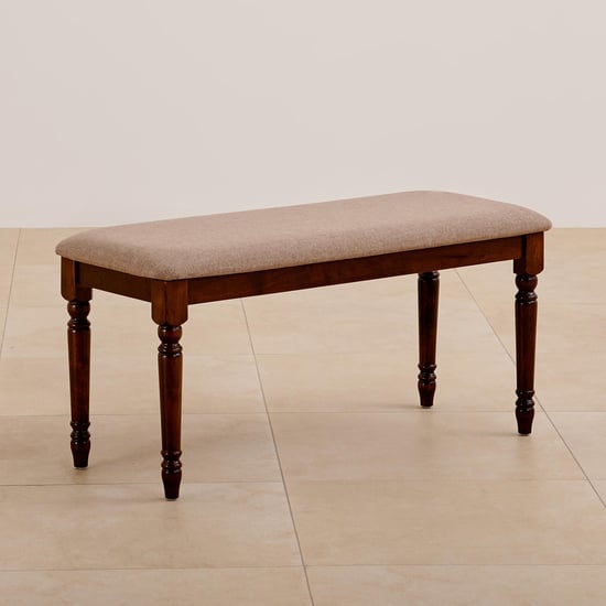 Helios Zoe Fabric Dining Bench - Brown