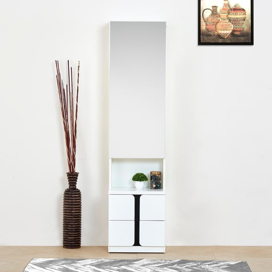 Polaris Dresser Mirror with Drawer - White