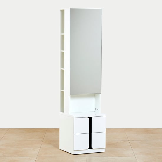 Polaris Dresser Mirror with Drawer - White