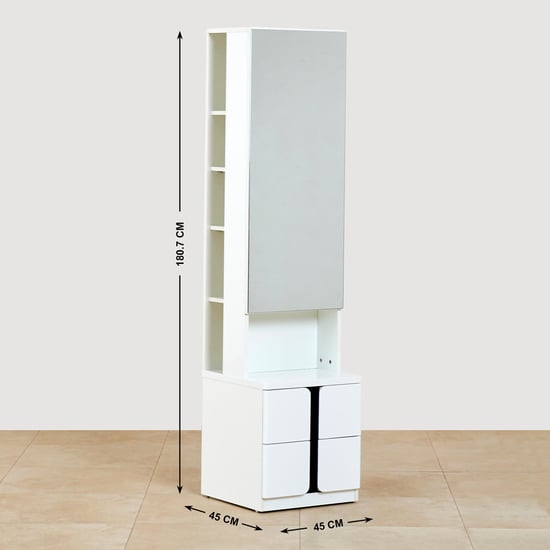 Polaris Dresser Mirror with Drawer - White