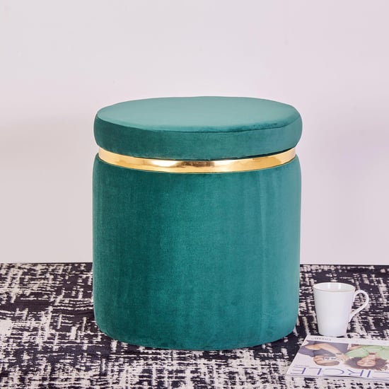 Monarch Velvet Ottoman with Storage - Teal