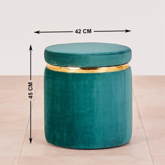 Monarch Velvet Ottoman with Storage - Teal