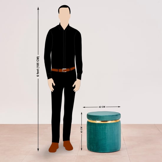 Monarch Velvet Ottoman with Storage - Teal