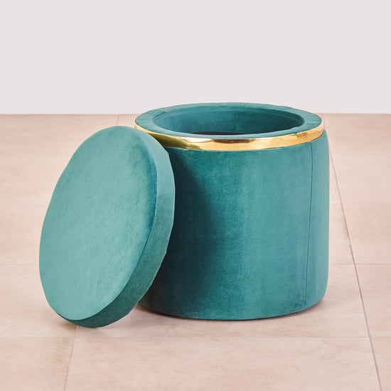 Monarch Velvet Ottoman with Storage - Teal