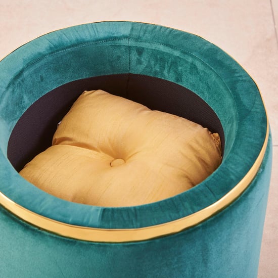 Monarch Velvet Ottoman with Storage - Teal