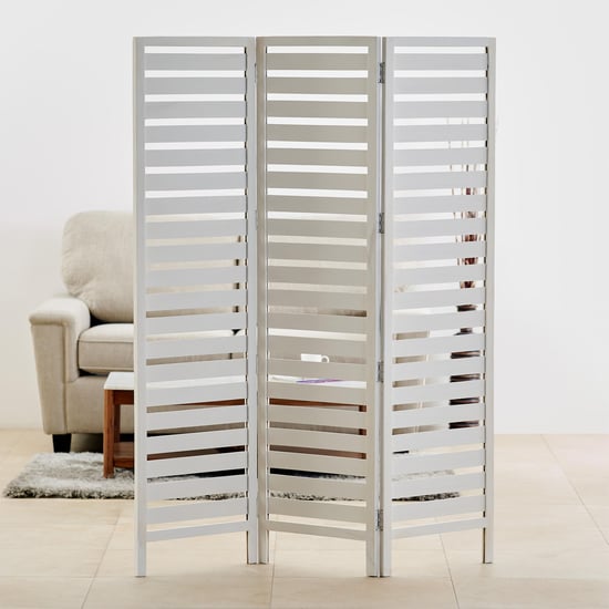 Polaris Mango Wood Folding Room Divider - White