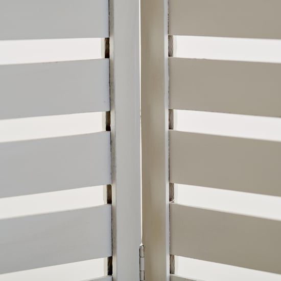 Polaris Mango Wood Folding Room Divider - White