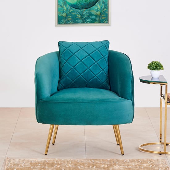 Monarch Velvet Lounge Chair Teal Teal Upholstery