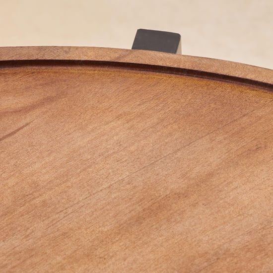 Helios Ajax Mango Wood Top Coffee Table - Brown and Black