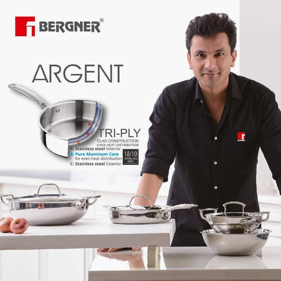 BERGNER Argent Silver Stainless Steel Induction-Base Saucepan - 16cm