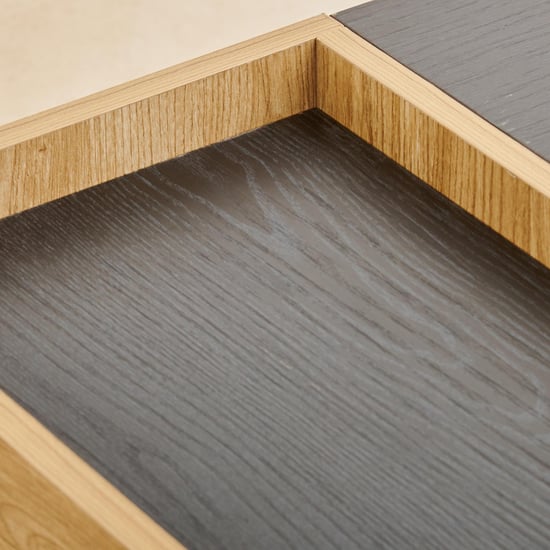 Kiro Coffee Table with Stools - Black and Brown