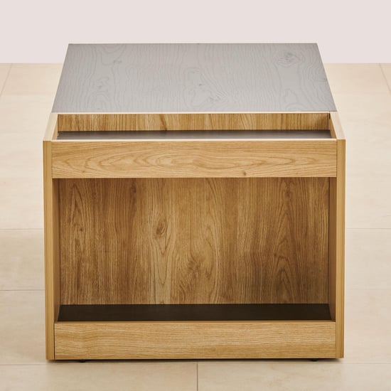 Kiro Coffee Table with Stools - Black and Brown