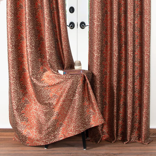 DECO WINDOW Grenadine Rust Printed Semi-Blackout Curtains - Set of 2 - 49x32cm