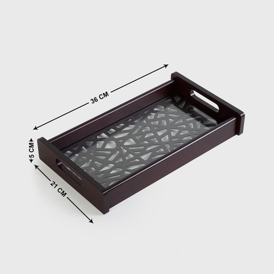 Oakland Wood Printed Rectangular Serving Tray - 35x20cm