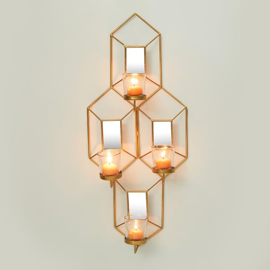 Steffi Gold Solid Glass Wall Art - 25.5x9x58cm