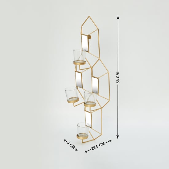 Steffi Gold Solid Glass Wall Art - 25.5x9x58cm