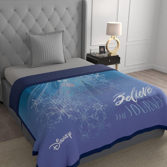 DISNEY Mayra Blue Frozen Printed Cotton Single Bed Kids Blanket - 150x220cm