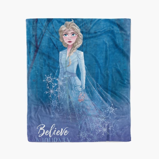 DISNEY Mayra Blue Frozen Printed Cotton Single Bed Kids Blanket - 150x220cm