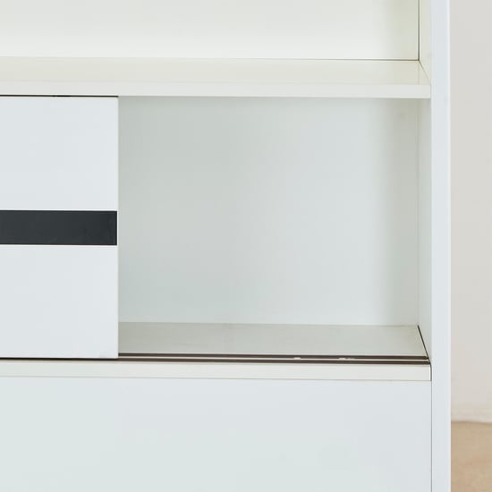 Polaris Halo Queen Bed with Headboard and Box Storage - White