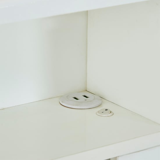 Polaris Halo Queen Bed with Headboard and Box Storage - White