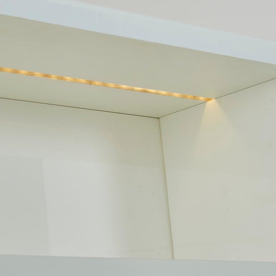 Polaris Halo Queen Bed with Headboard and Box Storage - White