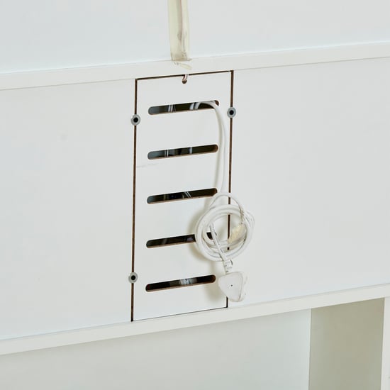 Polaris Halo Queen Bed with Headboard and Box Storage - White