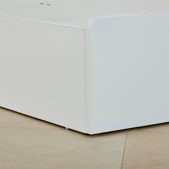 Polaris Halo Queen Bed with Headboard and Box Storage - White