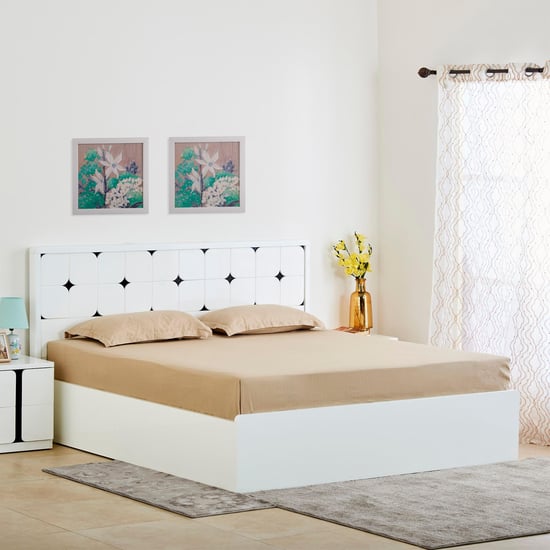 Polaris Lily King Bed with Box Storage - White