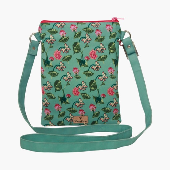 PINAKEN Tropical Flamingo Multicolour Printed Sling Bag