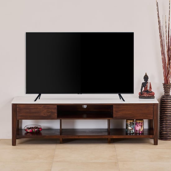 Apollo Marble Top TV Unit - Brown