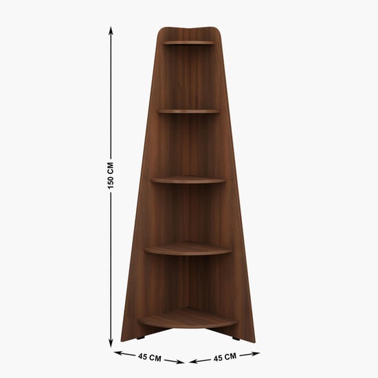 Helios Lewis Mafra 5-Tier Corner Shelf - Brown