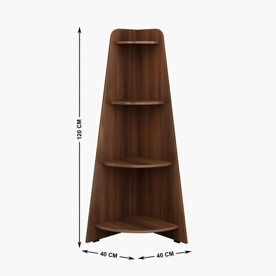 Helios Lewis Mafra 4-Tier Corner Shelf - Brown
