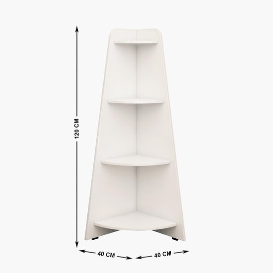 Helios Reynan Mafra 4-Tier Corner Shelf - White