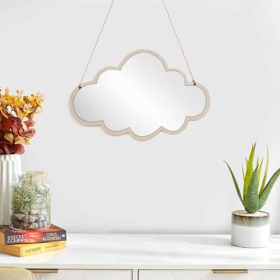 Corsica Slate Kids Wood Cloud Hanging Mirror - 38x25cm