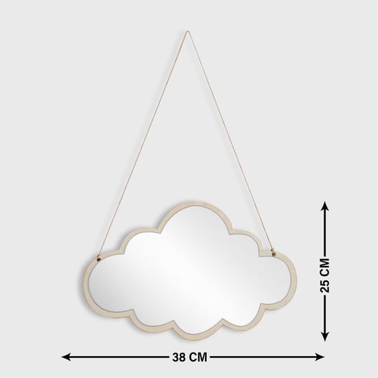 Corsica Slate Kids Wood Cloud Hanging Mirror - 38x25cm
