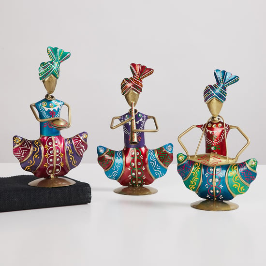 Corsica Mystic India Set of 3 Metal Musician Figurines