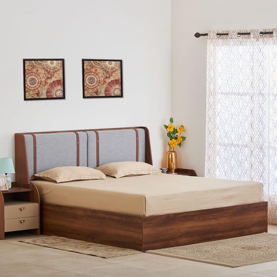 Serenity Frida King Bed with Box Storage - Brown